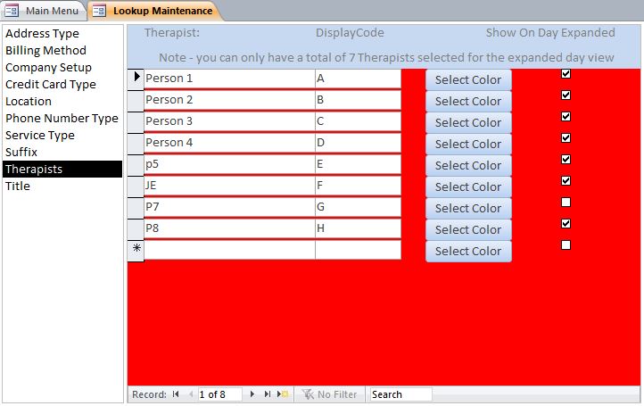 Massage Therapist Appointment Tracking Template | Appointment Database